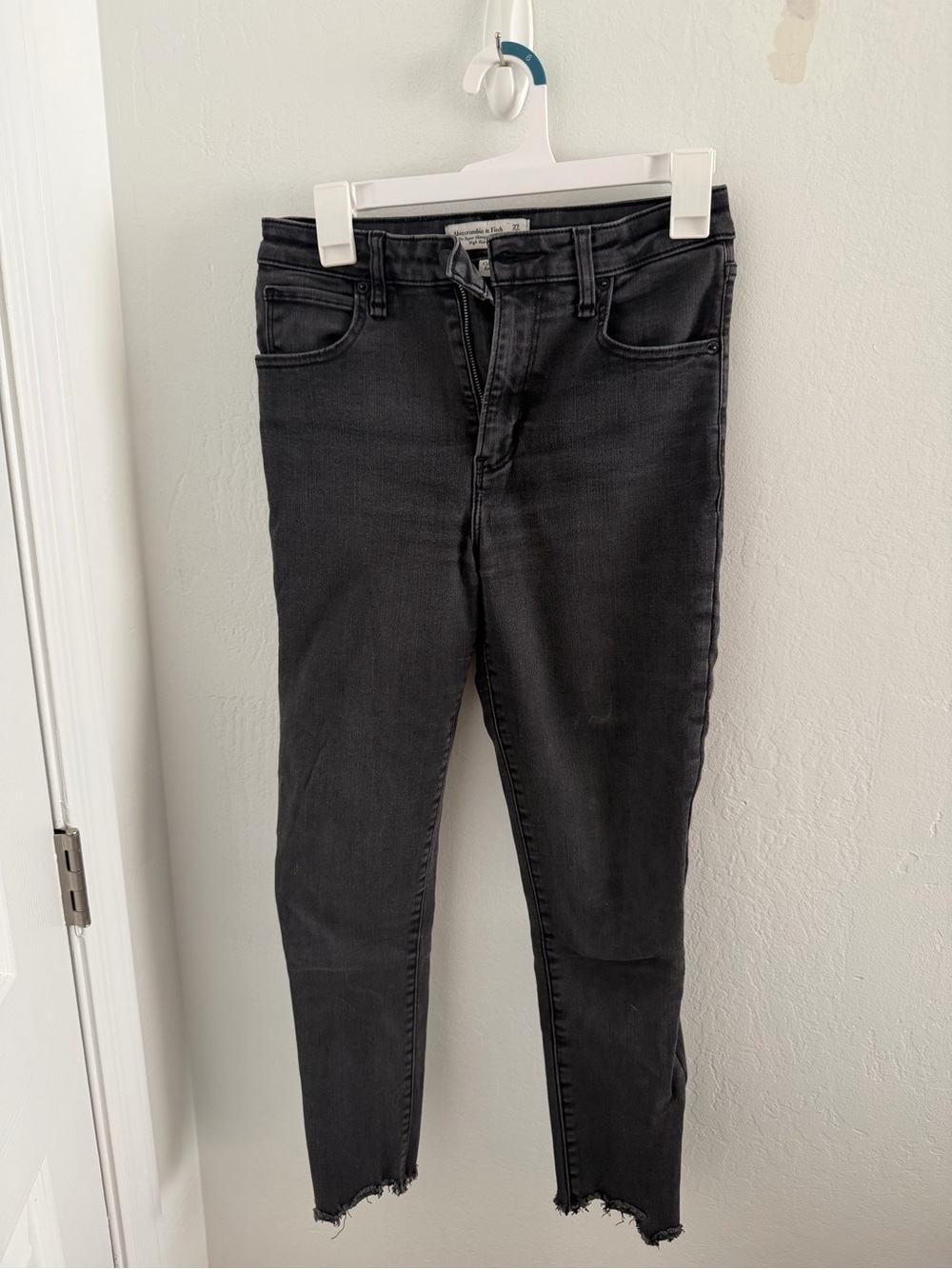Abercrombie & Fitch Black Skinny Jeans with Raw Hem